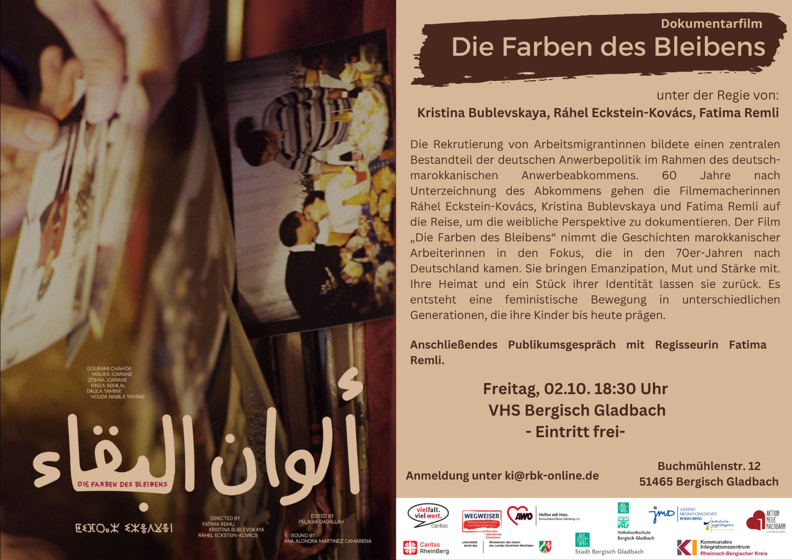 Die Farben des Bleibens Flyer